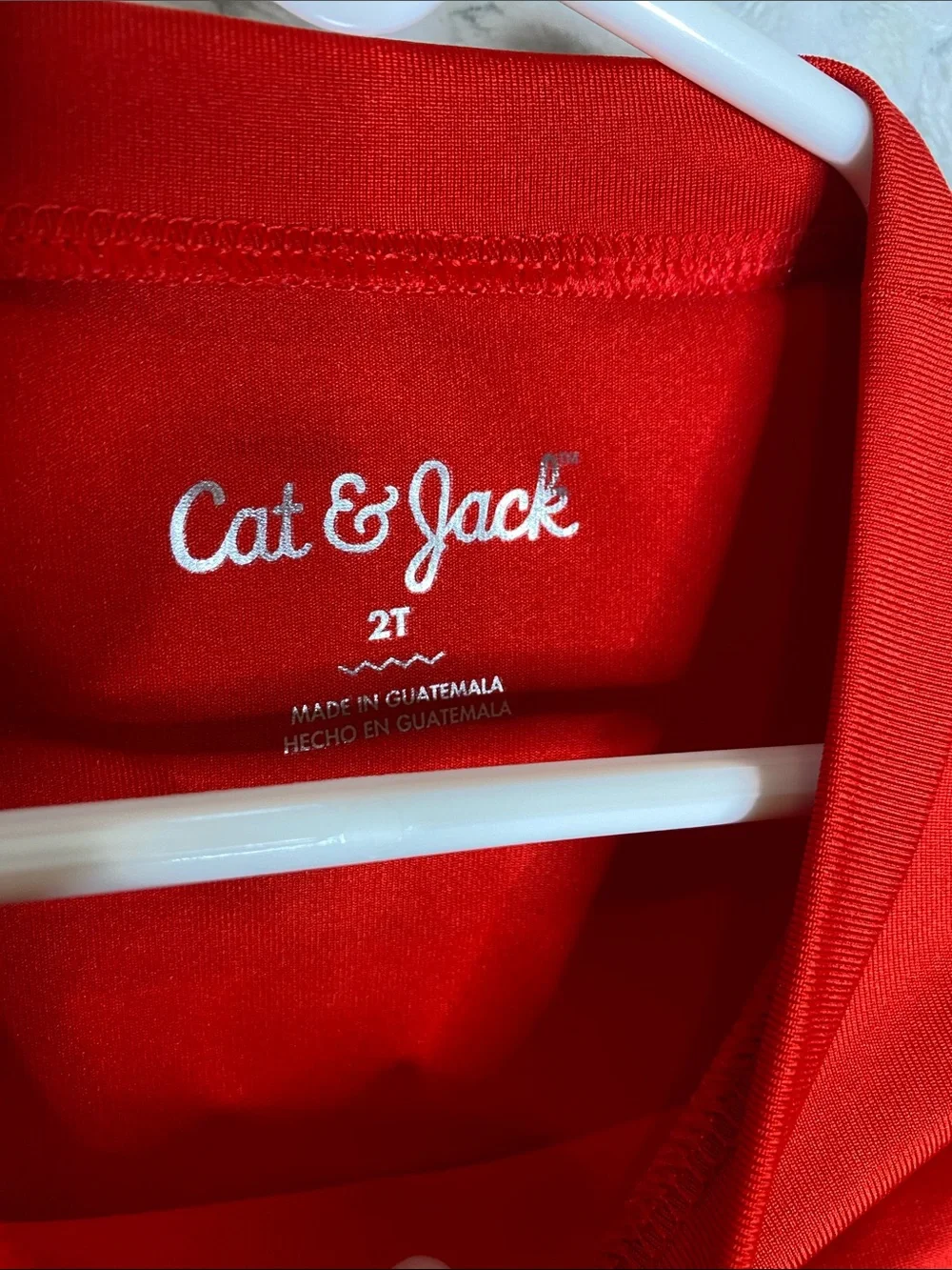 Cat & Jack Solid Red Kids Short Sleeve Rashguard Tee